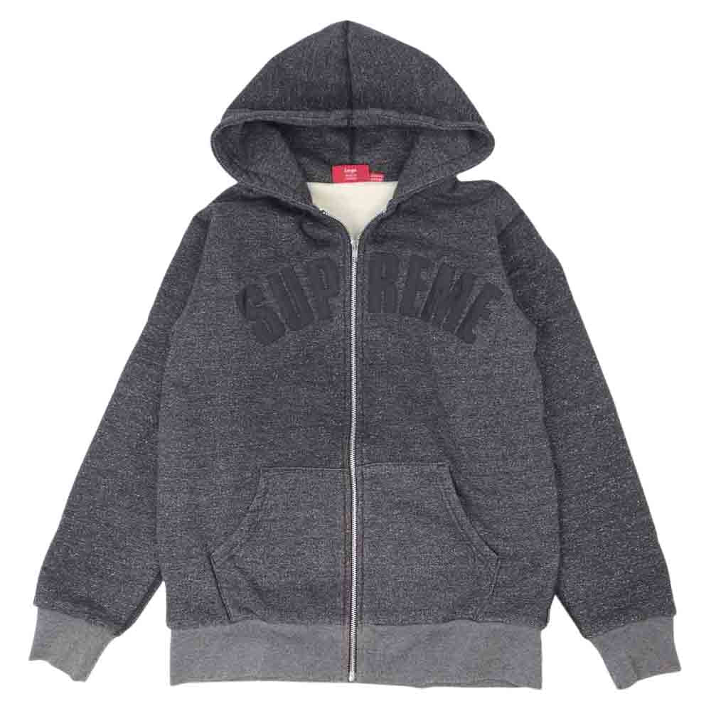 Supreme シュプリーム 10AW Arc Logo Thermal Zip Up Hoodie アーチ ロゴ サーマル ジップアップ フーディー パーカー グレー系 L【中古】