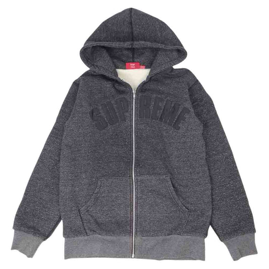 Supreme シュプリーム 10AW Arc Logo Thermal Zip Up Hoodie アーチ ロゴ サーマル ジップアップ フーディー パーカー グレー系 L【中古】