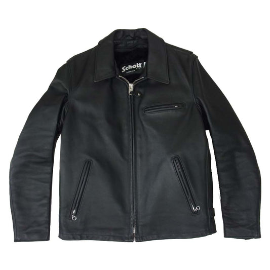 schott ショット 643 ライナー付き シングル ライダース ブラック系 40【中古】