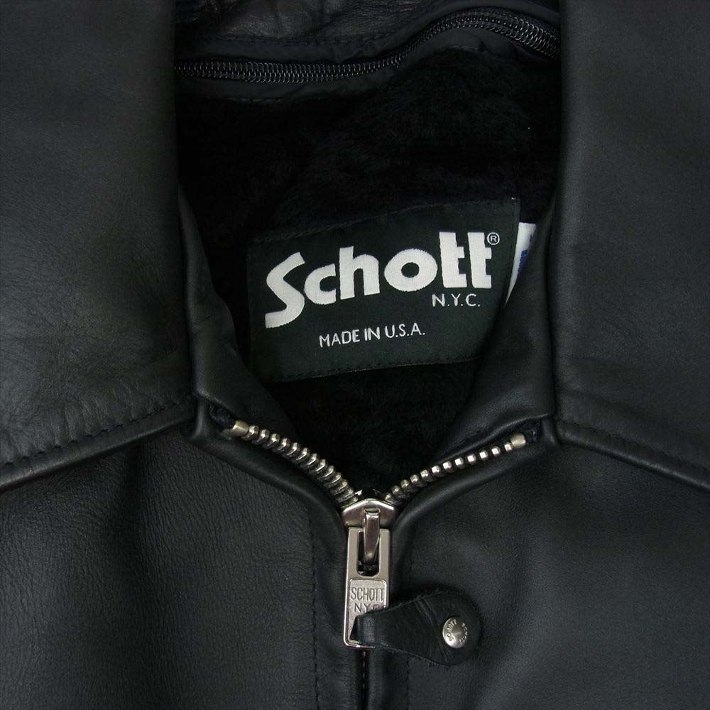 schott ショット 643 ライナー付き シングル ライダース ブラック系 40【中古】