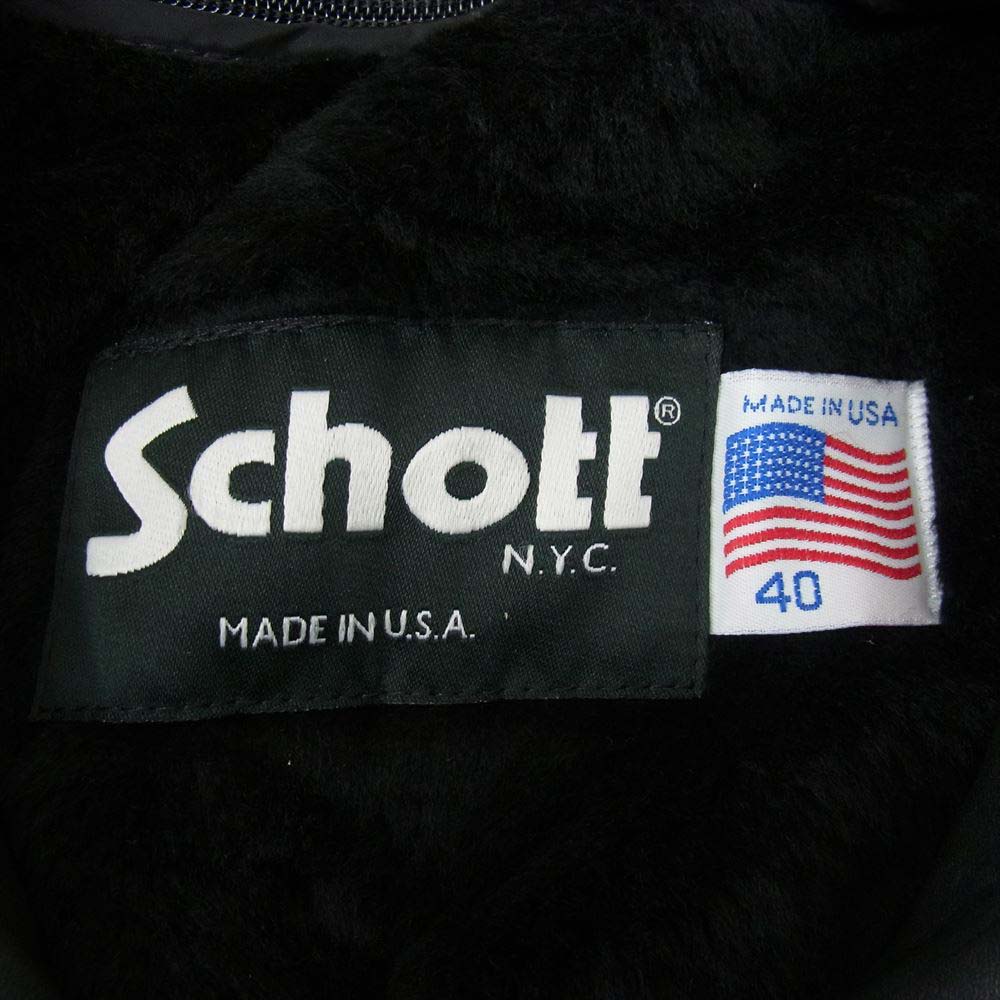 schott ショット 643 ライナー付き シングル ライダース ブラック系 40【中古】