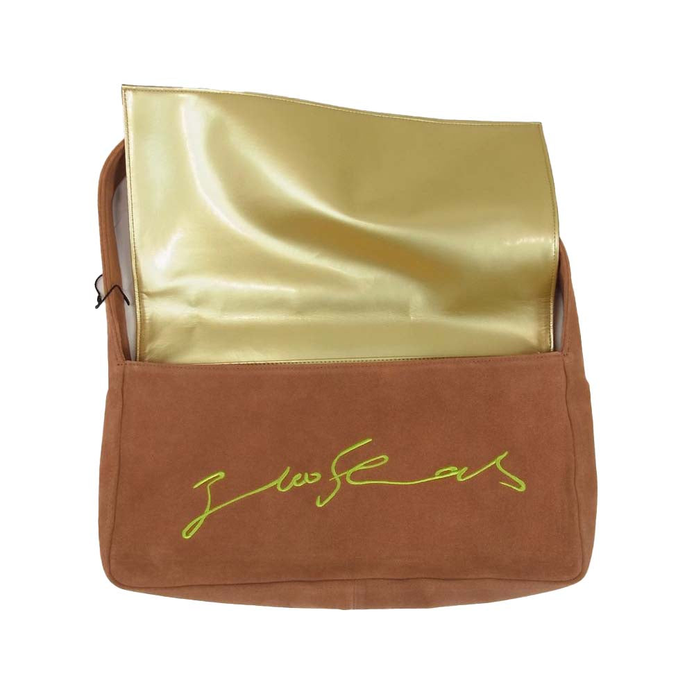 フォーティーナインアヴェニュー ジュンコ シマダ SUEDE SHOULDER BACK スエード レザー ショルダー バック オレンジ系【極上美品】【中古】