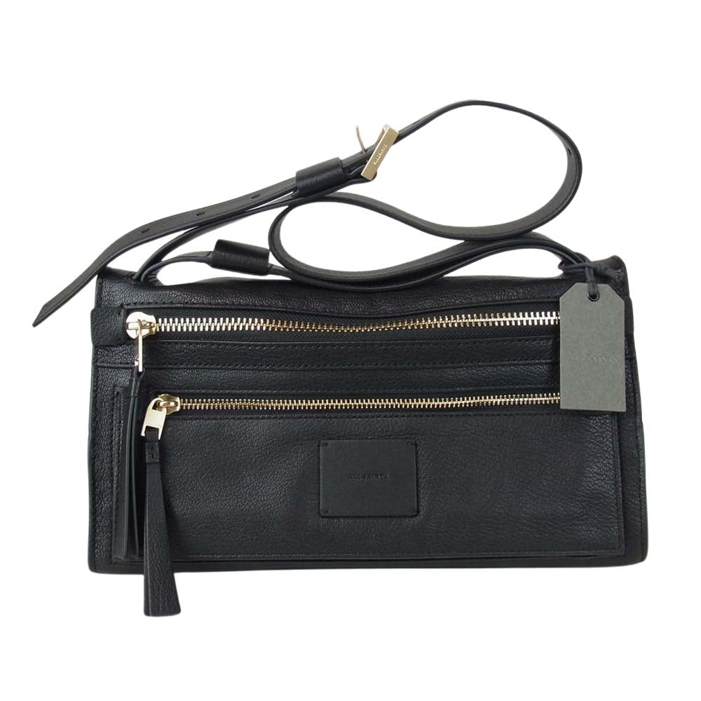 オールセインツ ABRIELLE SHOULDER BAG レザー ショルダー バッグ ブラック系【新古品】【未使用】【中古】