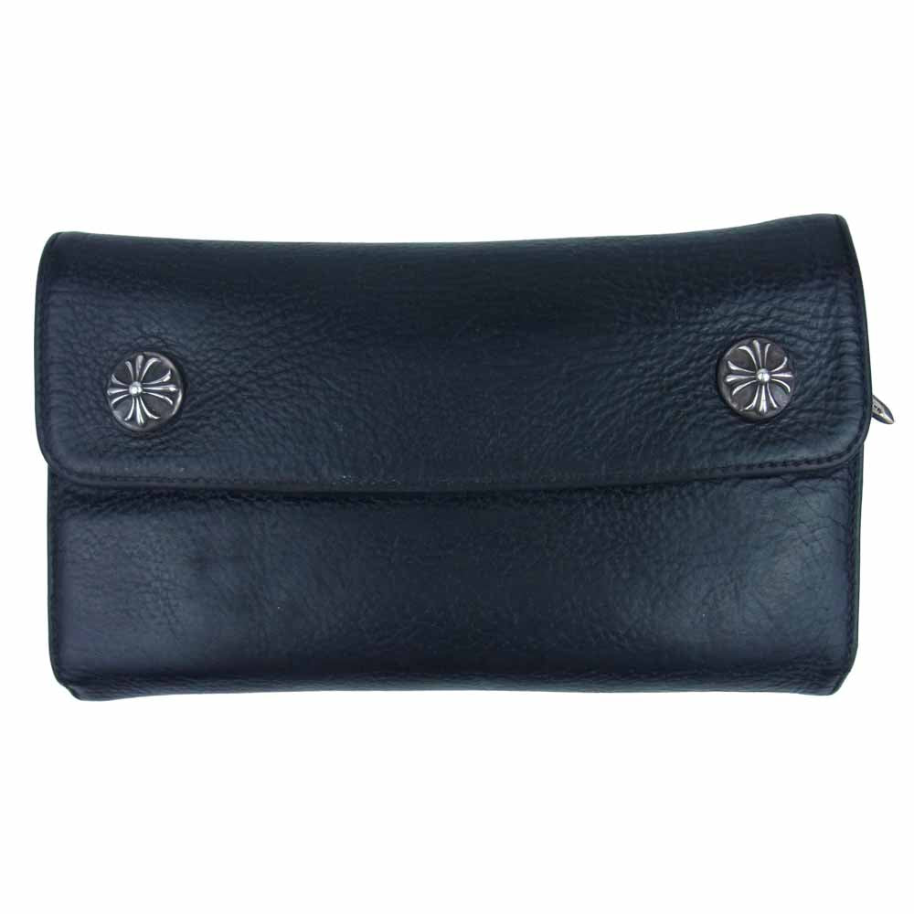 CHROME HEARTS クロムハーツ（原本無） WAVE WALLET  ウェーブウォレット 長財布 ブラック系【中古】