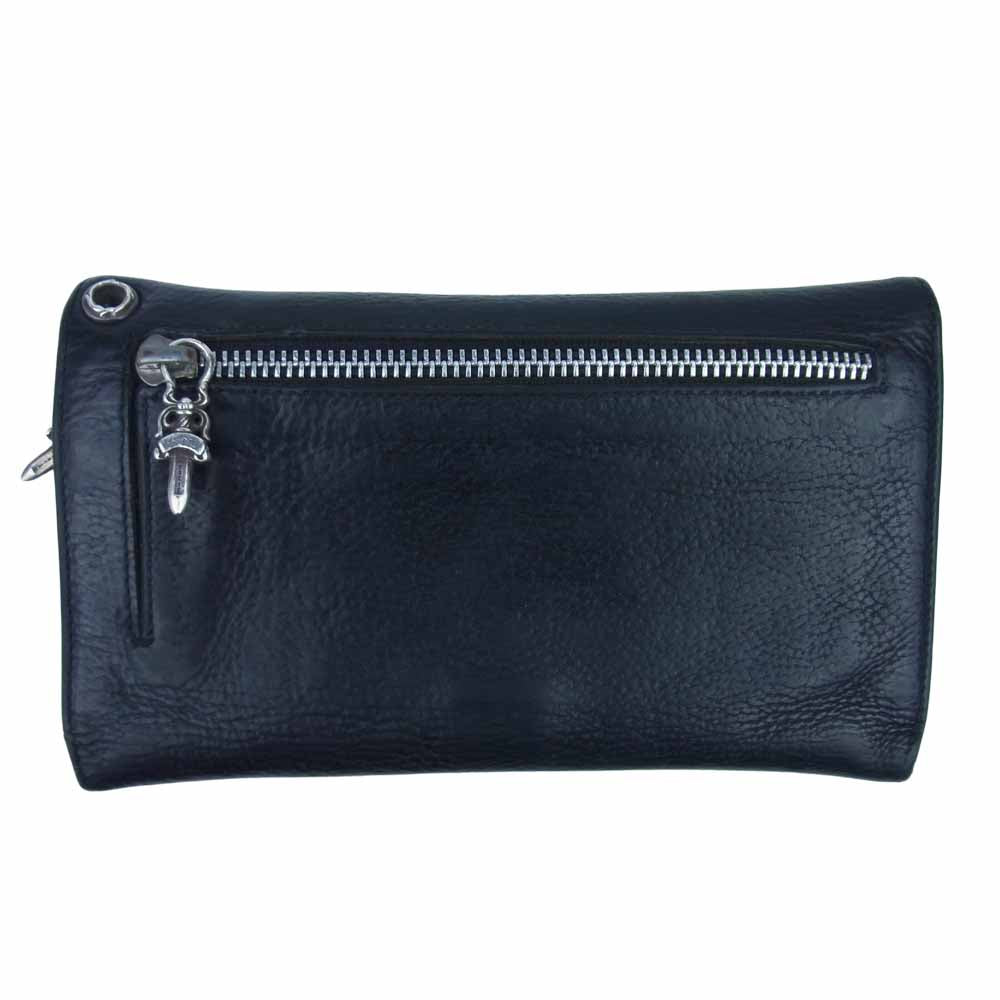 CHROME HEARTS クロムハーツ（原本無） WAVE WALLET  ウェーブウォレット 長財布 ブラック系【中古】