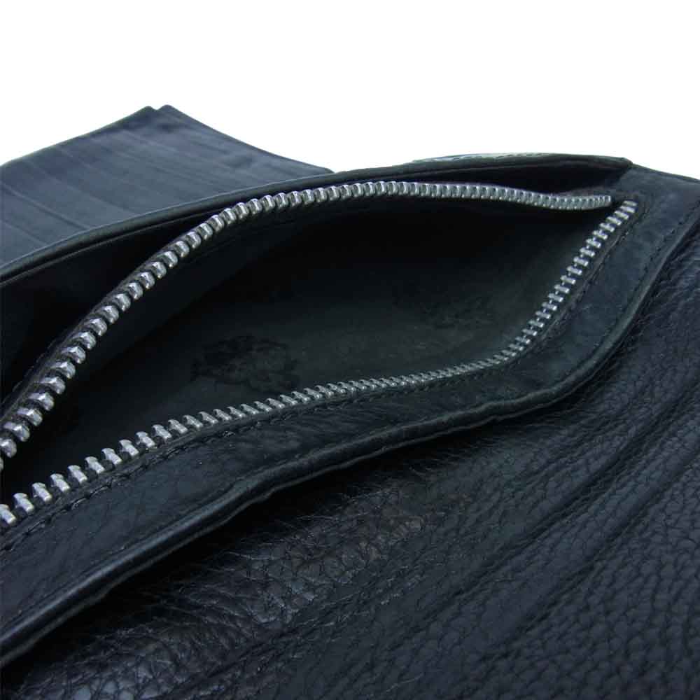 CHROME HEARTS クロムハーツ（原本無） WAVE WALLET  ウェーブウォレット 長財布 ブラック系【中古】