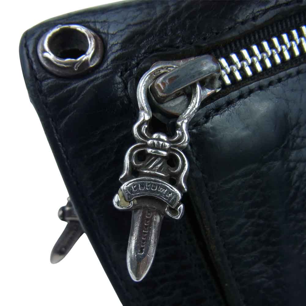 CHROME HEARTS クロムハーツ（原本無） WAVE WALLET  ウェーブウォレット 長財布 ブラック系【中古】