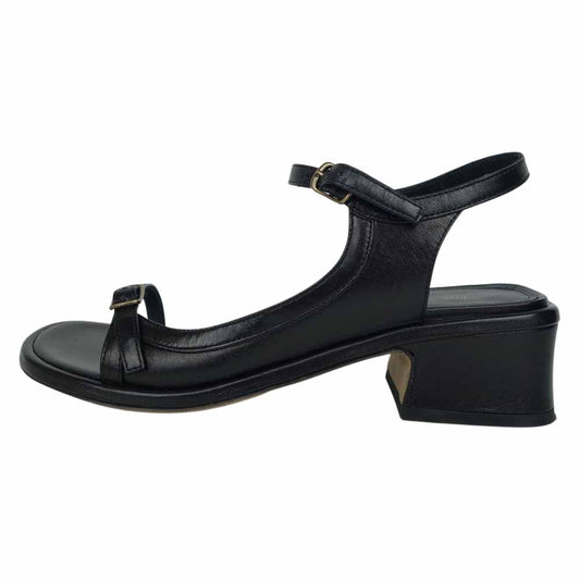 DRIES VAN NOTEN ドリスヴァンノッテン レザー ヒール サンダル ブラック系 36【中古】
