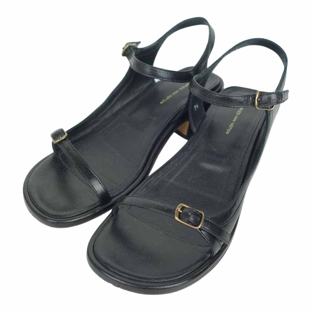 DRIES VAN NOTEN ドリスヴァンノッテン レザー ヒール サンダル ブラック系 36【中古】