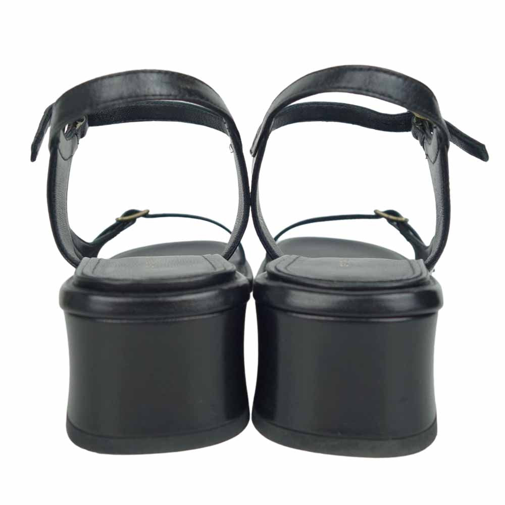 DRIES VAN NOTEN ドリスヴァンノッテン レザー ヒール サンダル ブラック系 36【中古】