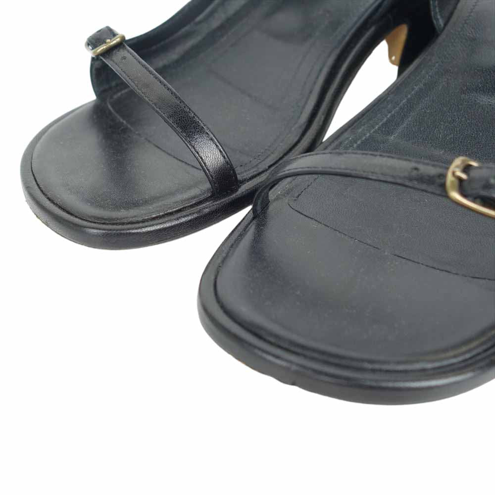 DRIES VAN NOTEN ドリスヴァンノッテン レザー ヒール サンダル ブラック系 36【中古】