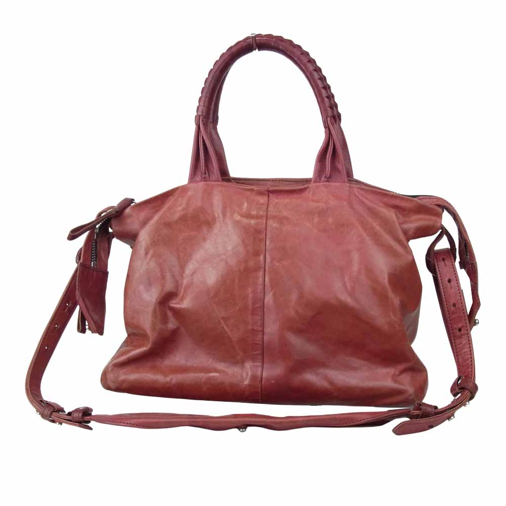コーネリアンタウラス バイ ダイスケイワナガ レザー 2way ショルダー ハンドバッグ レッド系【中古】