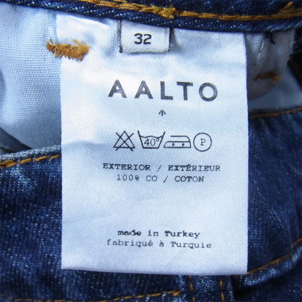 アールト 18SS FRONT PLEATS DENIM PANTS フロントプリーツ ワイド デニム パンツ インディゴブルー系 32【中古】