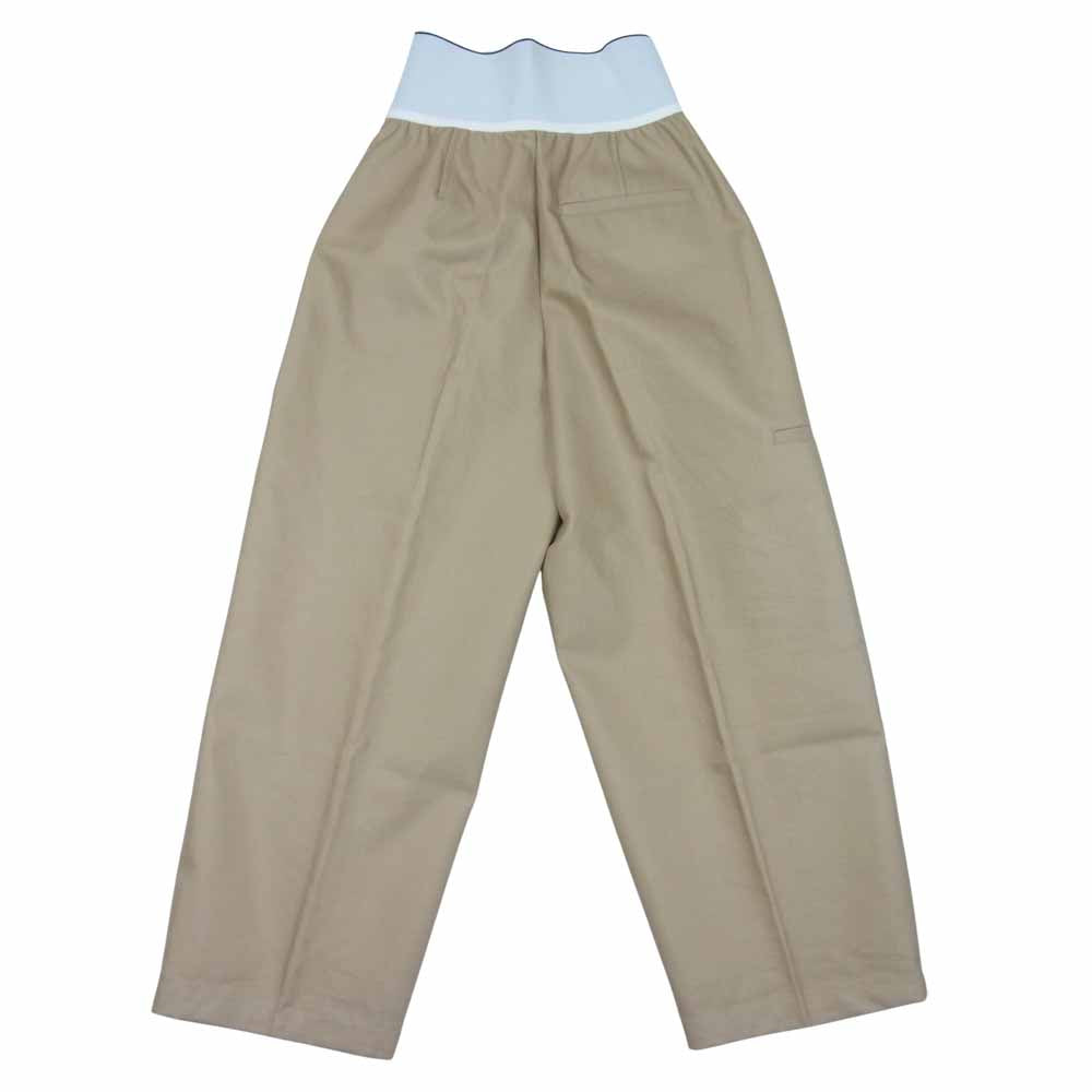 Alexander Wang アレキサンダーワン 国内正規品 ウエストロゴ サイドジップ ワイド チノパンツ ベージュ系【美品】【中古】