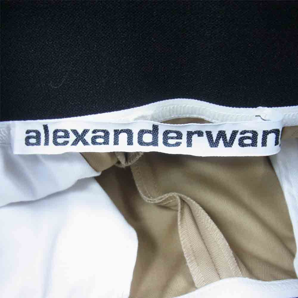 Alexander Wang アレキサンダーワン 国内正規品 ウエストロゴ サイドジップ ワイド チノパンツ ベージュ系【美品】【中古】