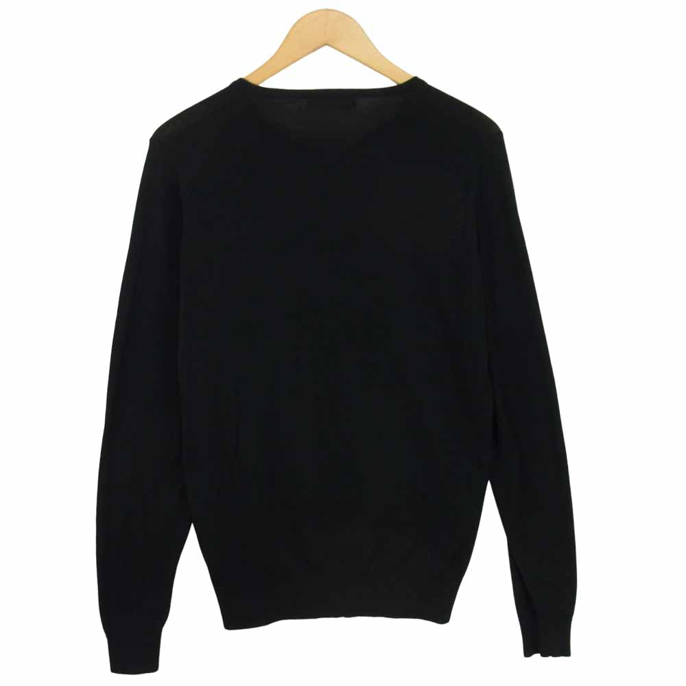 JOHN SMEDLEY ジョンスメドレー エクストラファイン メリノウール Vネック ニット セーター ブラック系 M【中古】