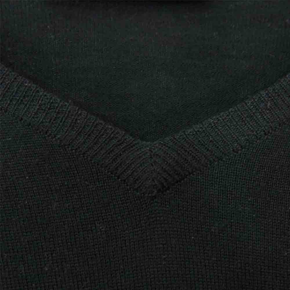 JOHN SMEDLEY ジョンスメドレー エクストラファイン メリノウール Vネック ニット セーター ブラック系 M【中古】