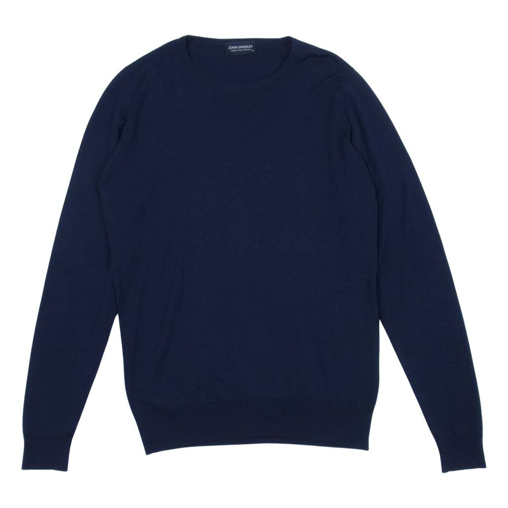 JOHN SMEDLEY ジョンスメドレー エクストラファイン メリノウール クルーネック ニット セーター ネイビー系 M【中古】