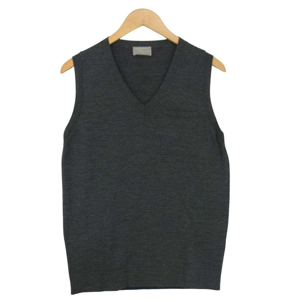 JOHN SMEDLEY ジョンスメドレー 579-260201 × MARGARET HOWELL マーガレットハウエル ポケット付き ニット ベスト グレー系 L【中古】