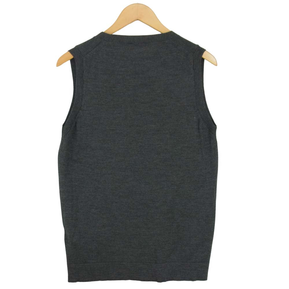 JOHN SMEDLEY ジョンスメドレー 579-260201 × MARGARET HOWELL マーガレットハウエル ポケット付き ニット ベスト グレー系 L【中古】