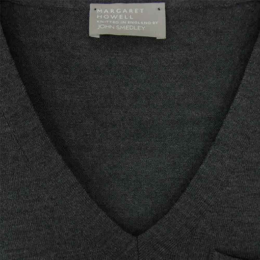 JOHN SMEDLEY ジョンスメドレー 579-260201 × MARGARET HOWELL マーガレットハウエル ポケット付き ニット ベスト グレー系 L【中古】