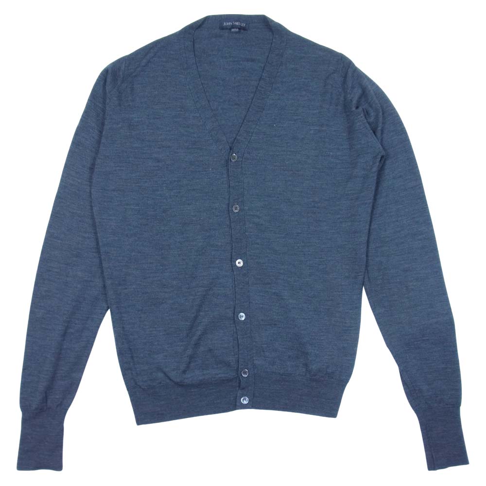 JOHN SMEDLEY ジョンスメドレー ニュージーランドメリノウール Vネック カーディガン チャコール系 S【中古】
