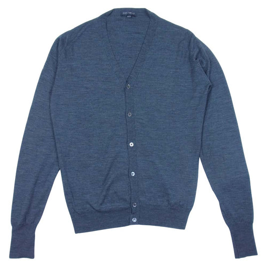 JOHN SMEDLEY ジョンスメドレー ニュージーランドメリノウール Vネック カーディガン チャコール系 S【中古】