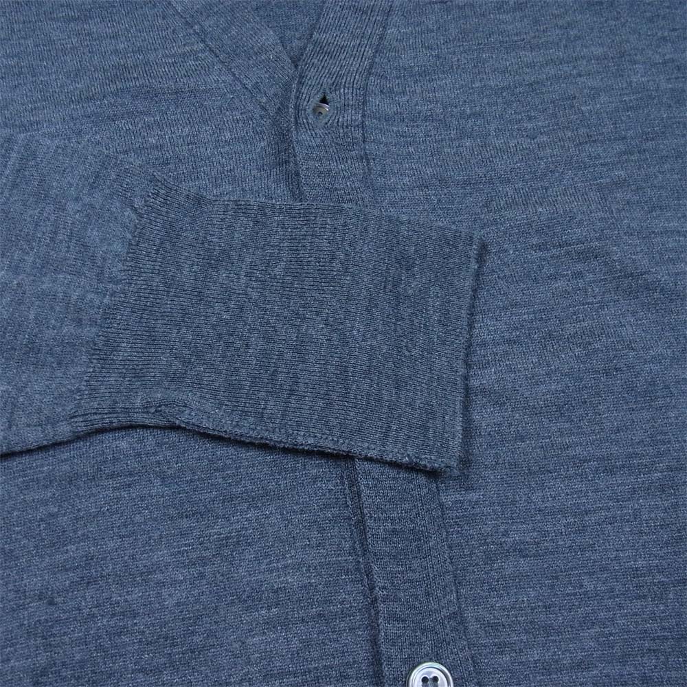 JOHN SMEDLEY ジョンスメドレー ニュージーランドメリノウール Vネック カーディガン チャコール系 S【中古】