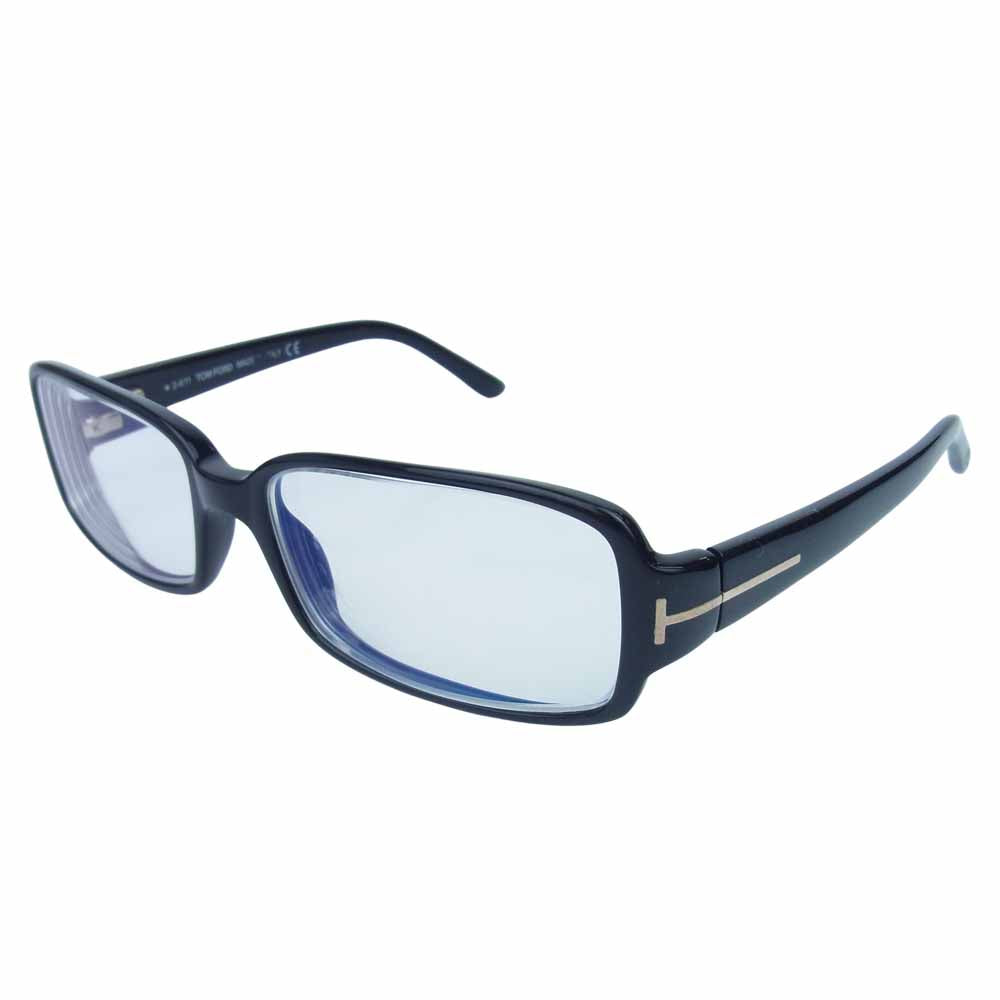 TOM FORD トムフォード TF5185 001 55□16 135 スクエア 度入り メガネ アイウェア ブラック系 55□16 135【中古】