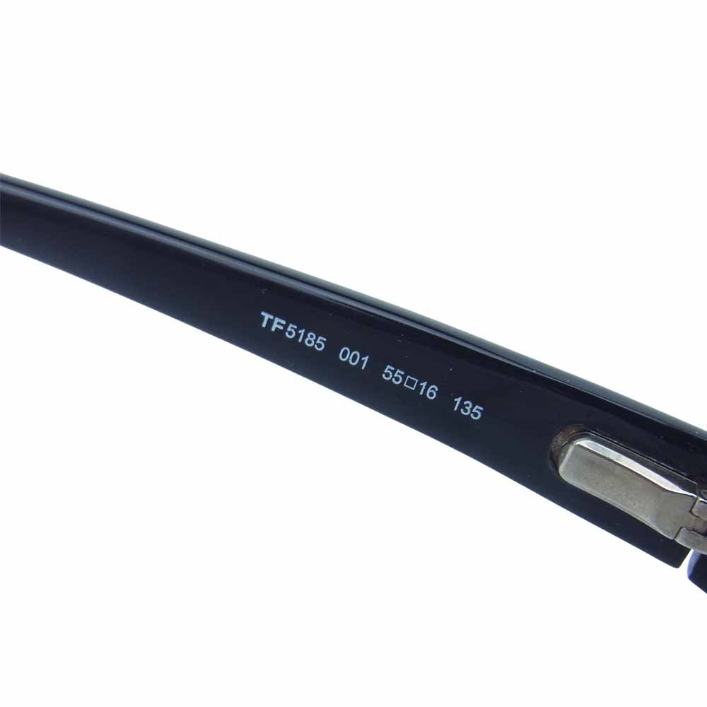 TOM FORD トムフォード TF5185 001 55□16 135 スクエア 度入り メガネ アイウェア ブラック系 55□16 135【中古】