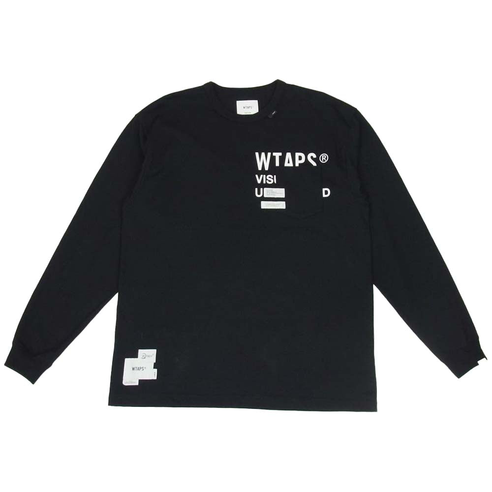 WTAPS ダブルタップス 211ATDT-CSM17 INSECT02 / LS / COPO プリント ポケット 長袖 Tシャツ ブラック系 L【中古】