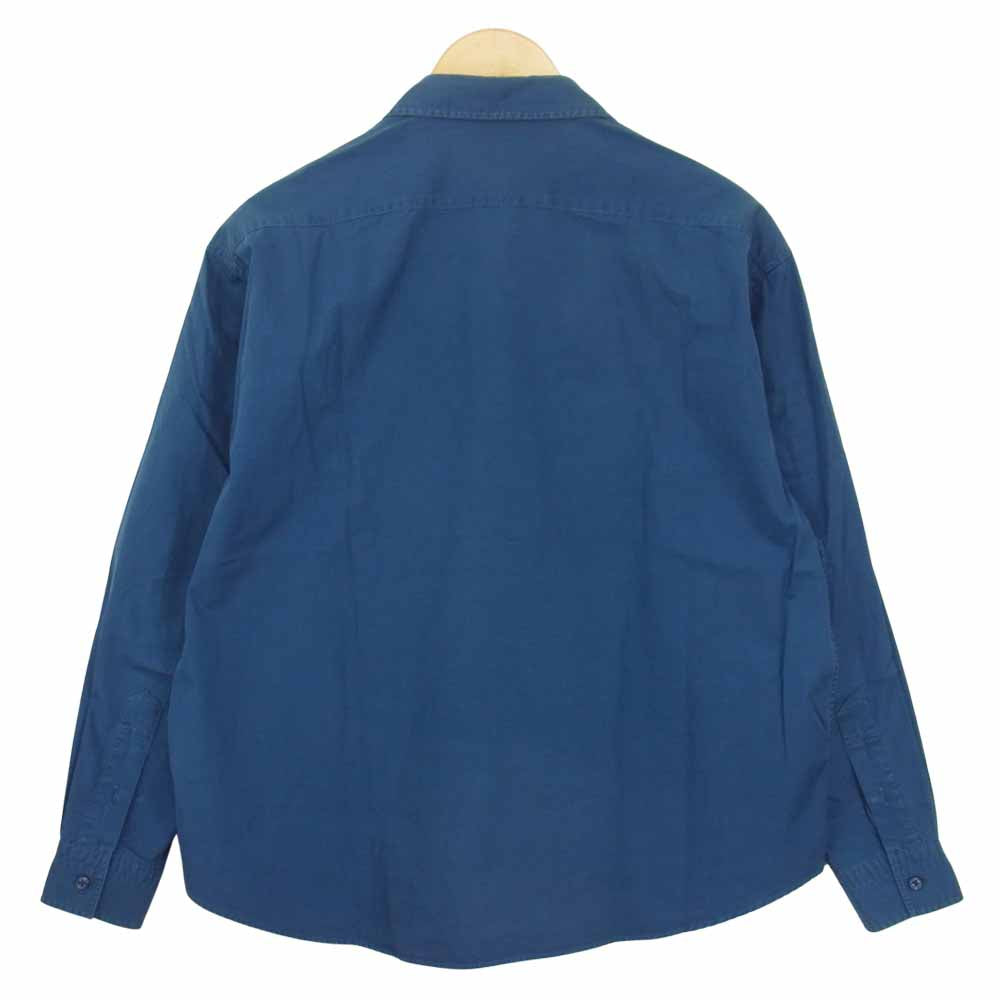 PORTER CLASSIC ポータークラシック ROLL UP SHIRT ロールアップ コットン シャツ ブルー系 S【中古】
