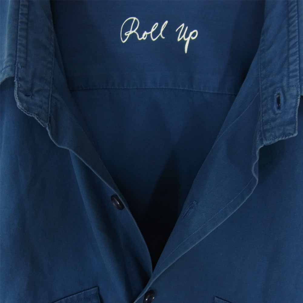 PORTER CLASSIC ポータークラシック ROLL UP SHIRT ロールアップ コットン シャツ ブルー系 S【中古】