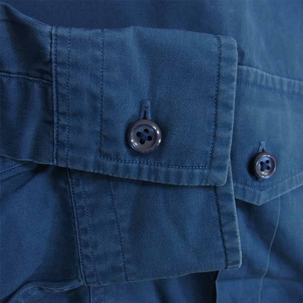 PORTER CLASSIC ポータークラシック ROLL UP SHIRT ロールアップ コットン シャツ ブルー系 S【中古】