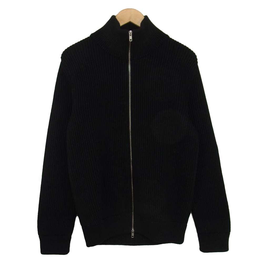 MAISON MARTIN MARGIELA メゾンマルタンマルジェラ 11AW S30HA0410 11AW 14ライン YKKジップ ドライバーズ ニット ジャケット ブラック系 S【美品】【中古】