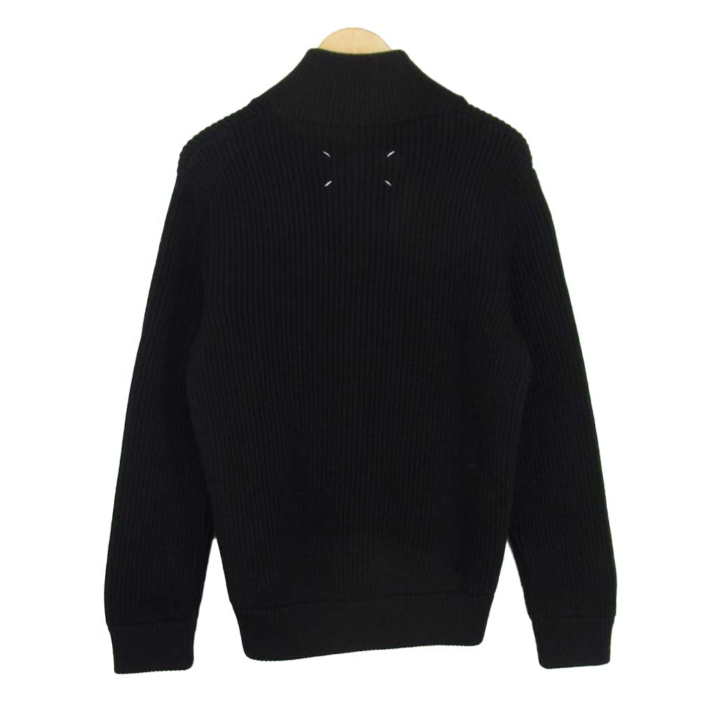 MAISON MARTIN MARGIELA メゾンマルタンマルジェラ 11AW S30HA0410 11AW 14ライン YKKジップ ドライバーズ ニット ジャケット ブラック系 S【美品】【中古】