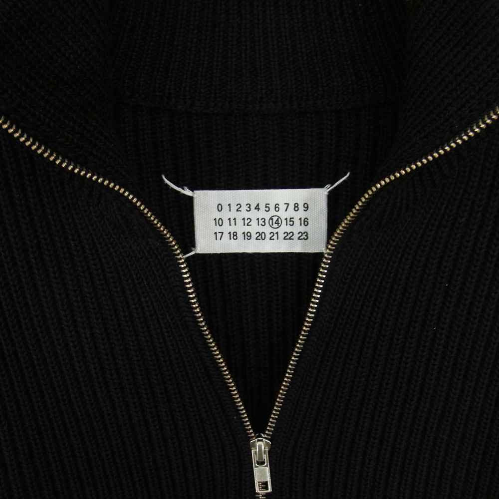 MAISON MARTIN MARGIELA メゾンマルタンマルジェラ 11AW S30HA0410 11AW 14ライン YKKジップ ドライバーズ ニット ジャケット ブラック系 S【美品】【中古】