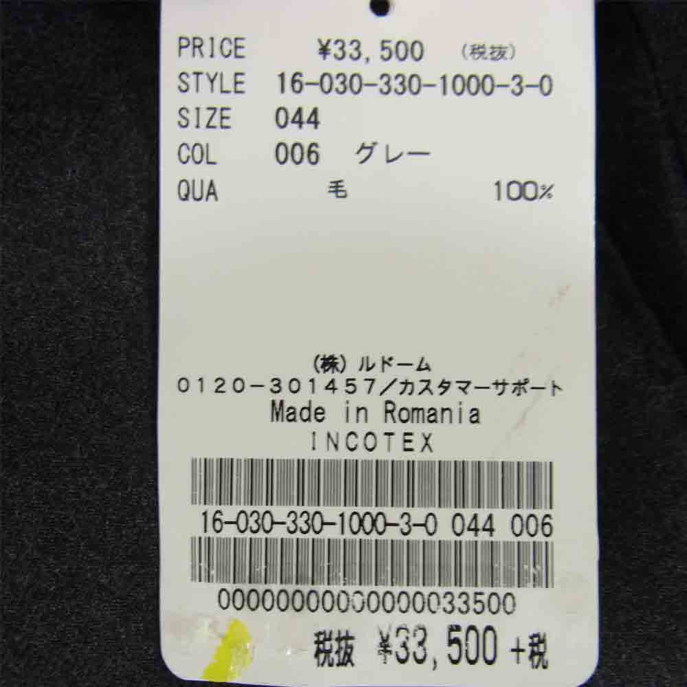 INCOTEX インコテックス ウール トラウザーズ パンツ グレー系 44【中古】