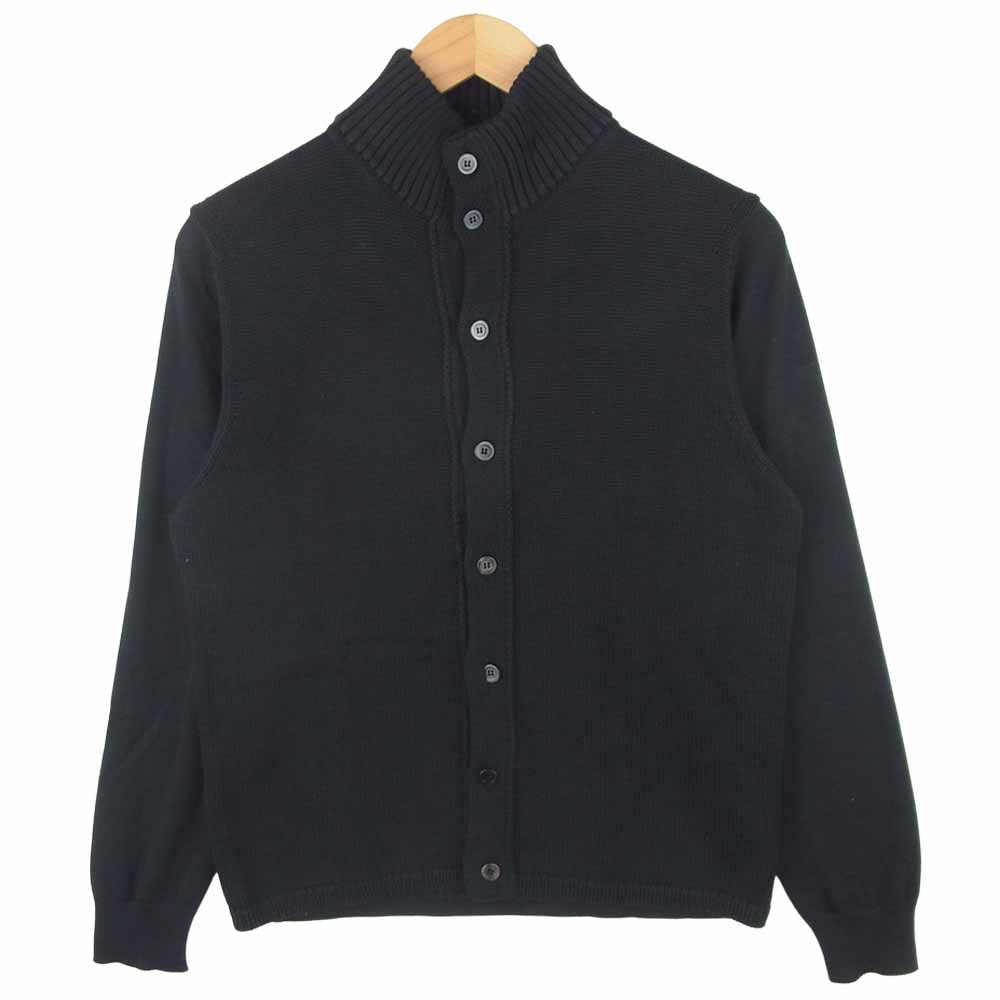 CRUCIANI クルチアーニ 国内正規品 コットン 切替 ハイネック カーディガン イタリア製 ブラック系 46【中古】