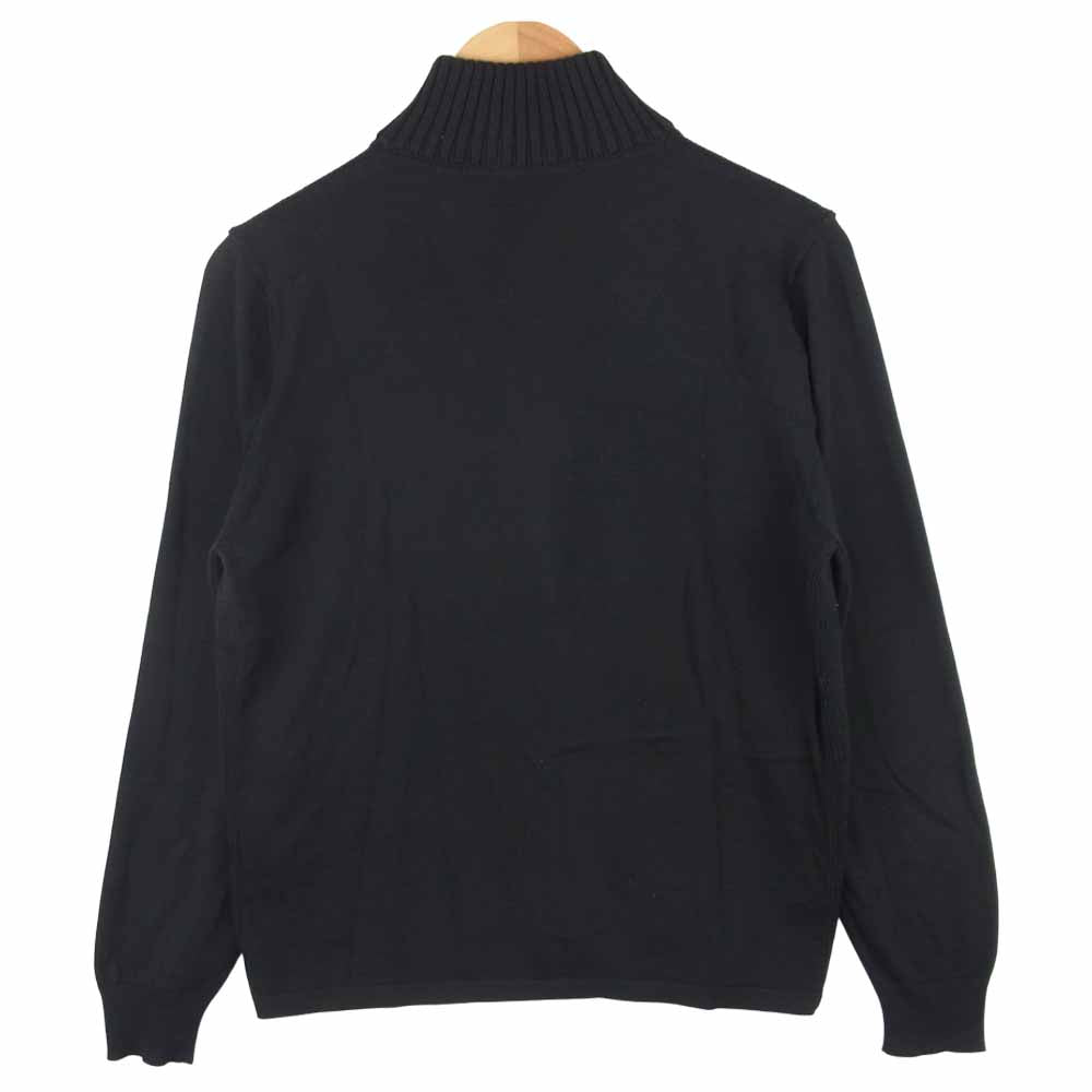 CRUCIANI クルチアーニ 国内正規品 コットン 切替 ハイネック カーディガン イタリア製 ブラック系 46【中古】