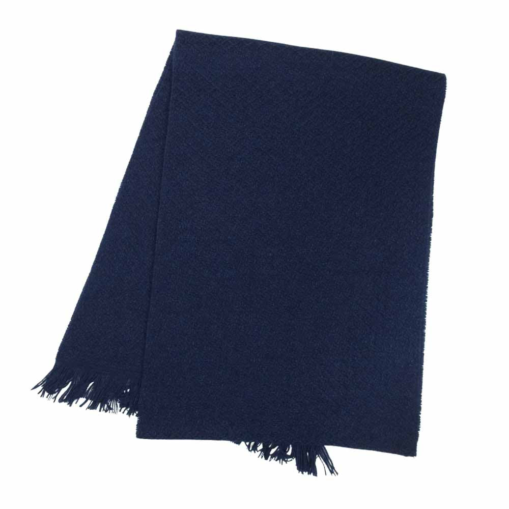 コロンボ カシミヤ シルク マフラー ストール ネイビー系【中古】