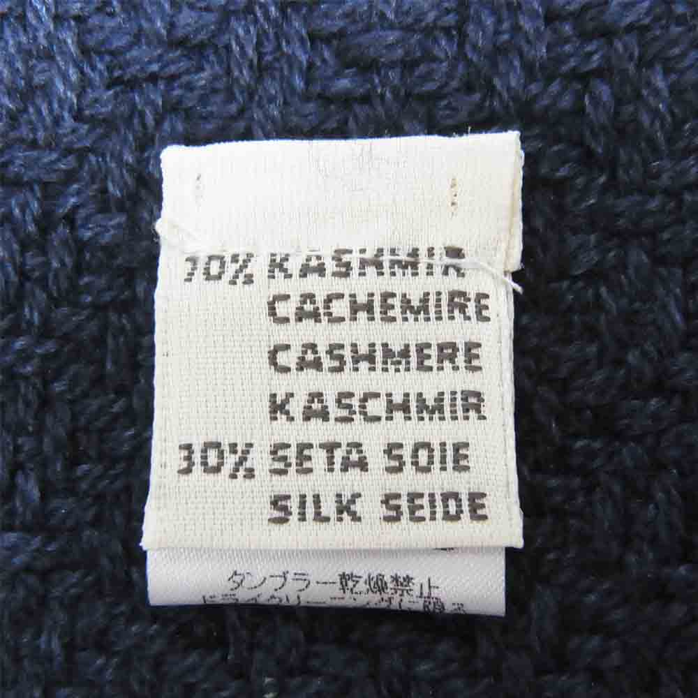 コロンボ カシミヤ シルク マフラー ストール ネイビー系【中古】