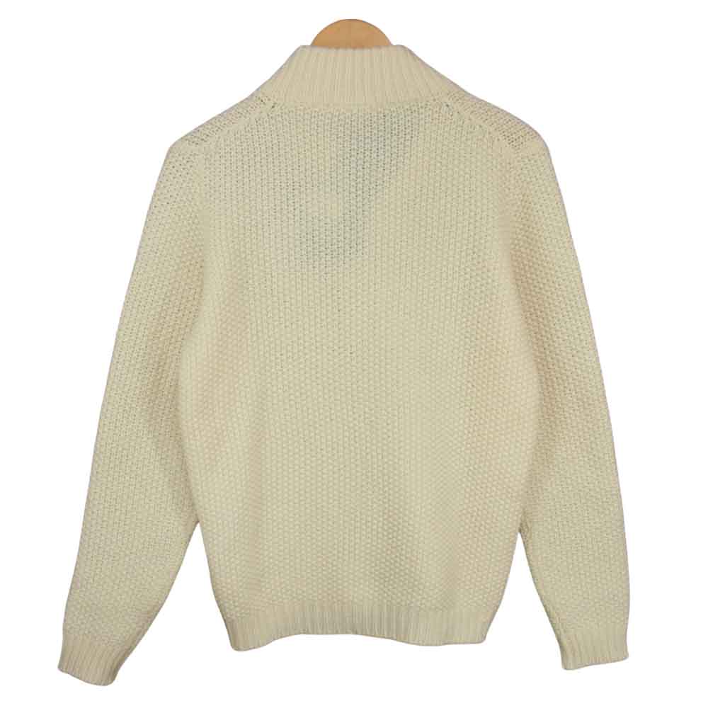 バフィー ヴァージン ウール ハイネック カーディガン ホワイト系 48【新古品】【未使用】【中古】