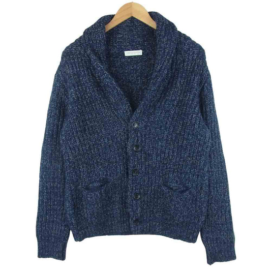 ROBERTO COLLINA ロベルトコリーナ 国内正規品 アルパカ混 ショールカラー ニット カーディガン イタリア製 ネイビー系 48【中古】
