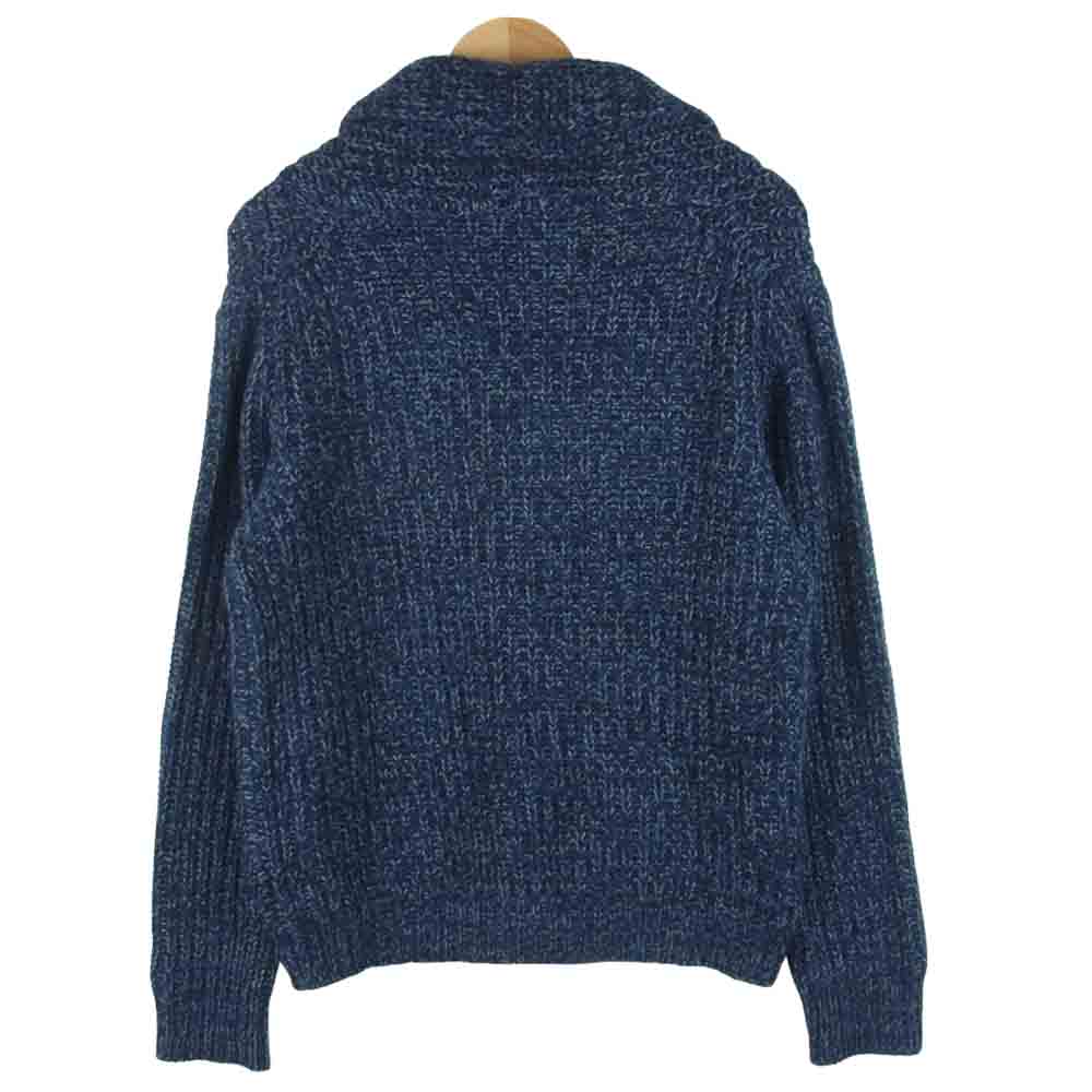 ROBERTO COLLINA ロベルトコリーナ 国内正規品 アルパカ混 ショールカラー ニット カーディガン イタリア製 ネイビー系 48【中古】