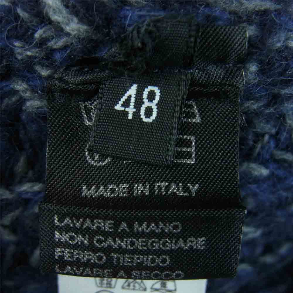 ROBERTO COLLINA ロベルトコリーナ 国内正規品 アルパカ混 ショールカラー ニット カーディガン イタリア製 ネイビー系 48【中古】