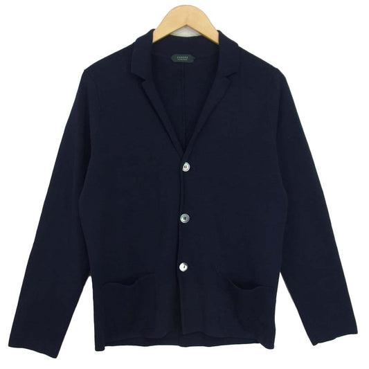 ZANONE ザノーネ 国内正規品 コットン ニット テーラード ジャケット ネイビー系 48【中古】