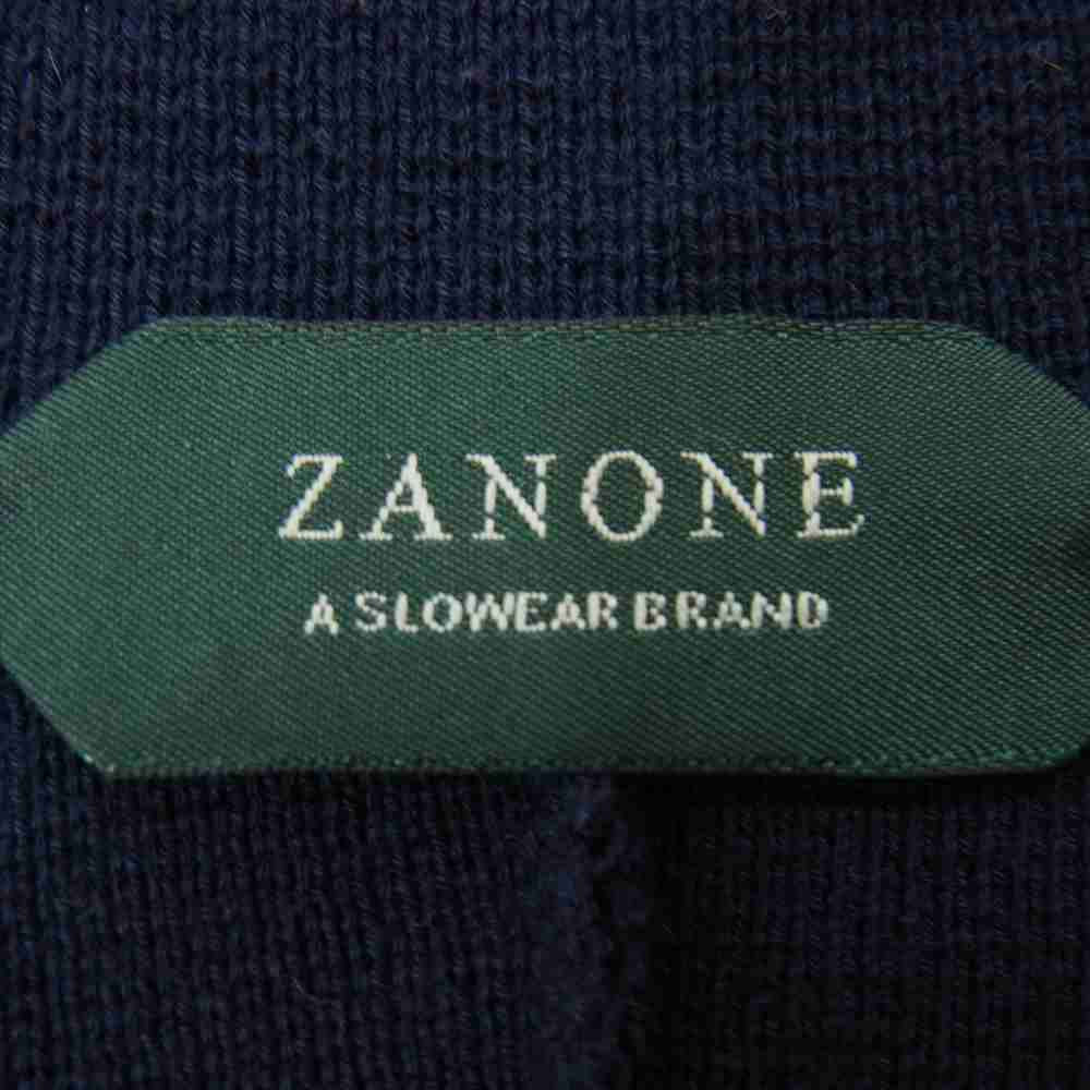 ZANONE ザノーネ 国内正規品 コットン ニット テーラード ジャケット ネイビー系 48【中古】