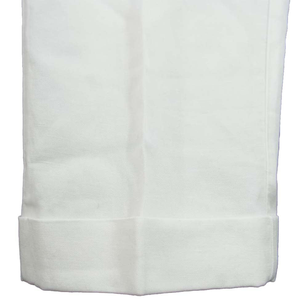 ピーティー トリノ リネン混 トラウザーズ パンツ ホワイト系 46【美品】【中古】