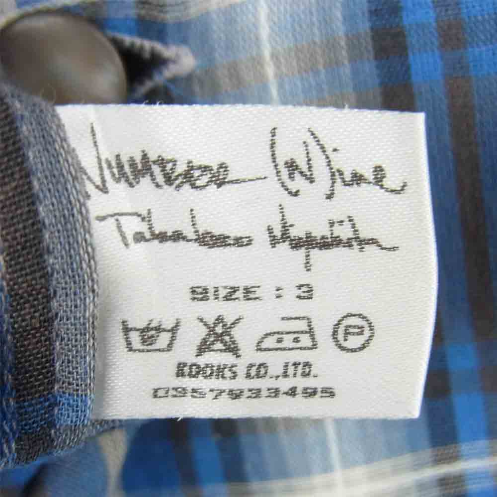NUMBER(N)INE ナンバーナイン チェック オープンカラー 半袖 シャツ ...